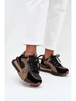 Kožené dámské tenisky na platformě Panterka model 21712452 Černé - Artiker