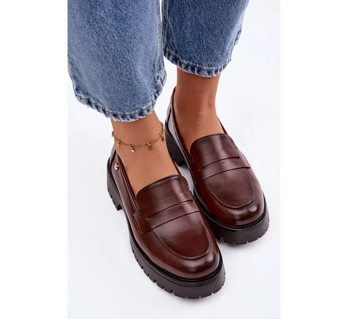 Kožené dámské mokasyny Vinceza 18125 hnědé