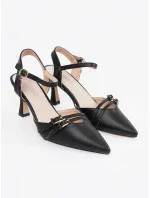 Pěkné lodičky černé dámské na jehlovém podpatku Pěkné lodičky černé dámské na jehlovém podpatku