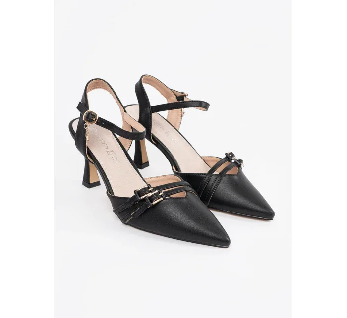 Pěkné lodičky černé dámské na jehlovém podpatku Pěkné lodičky černé dámské na jehlovém podpatku