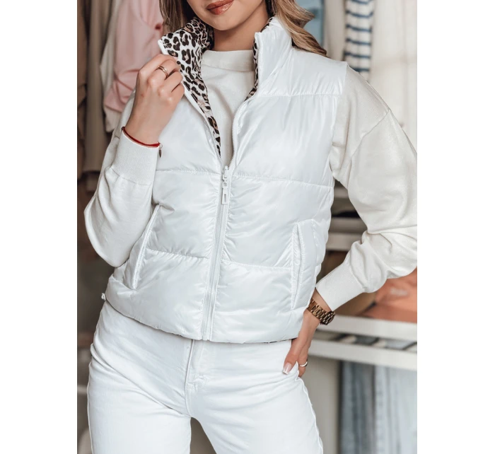Dámská krátká oboustranná vesta CHIPUFF bílá FashionStreet TY4821