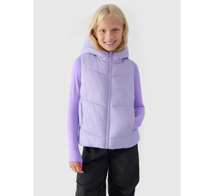 Dívčí prošívaná kapuce bez rukávů 4F Junior 4FJWAW24TVJAF129-51S