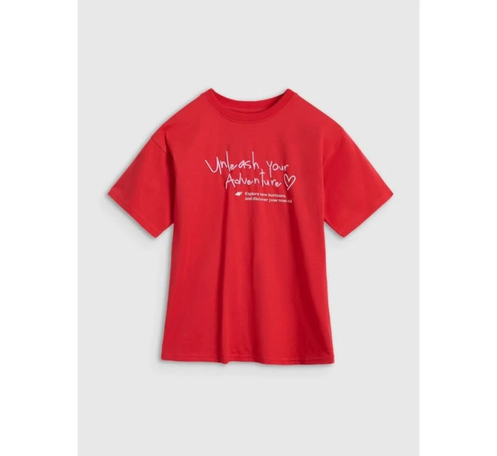 Dívčí tričko s potiskem 4F 4FJRAW25TTSHF3188-62S