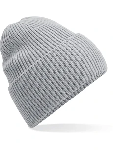 Beechfield B 384R Dlouhá pletená čepice s manžetou 53.384R light grey