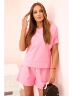 Dámský punto set s krátkými rukávy a šortkami světle růžová Dámský punto set s krátkými rukávy a šortkami světle růžová