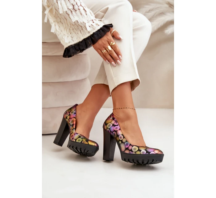 Kožené Lodičky Na Podpatku model 21670476 Multikolor - Maciejka