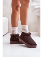 Módní Semišové Nízké Sněhule Hnědé model 21671731 - Boto Módní Semišové Nízké Sněhule Hnědé model 21671731 - Boto