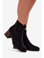 Kožené semišové dámské na podpatku  Černé model 21714671 - Maciejka