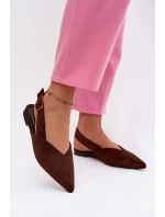 Baleríny se Zlatým Přezkou Eko Semišové Čokoládové model 21937572 - Boto