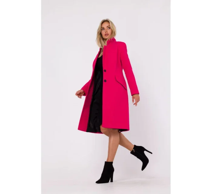 M758 Kabát na knoflíky - fuchsiový