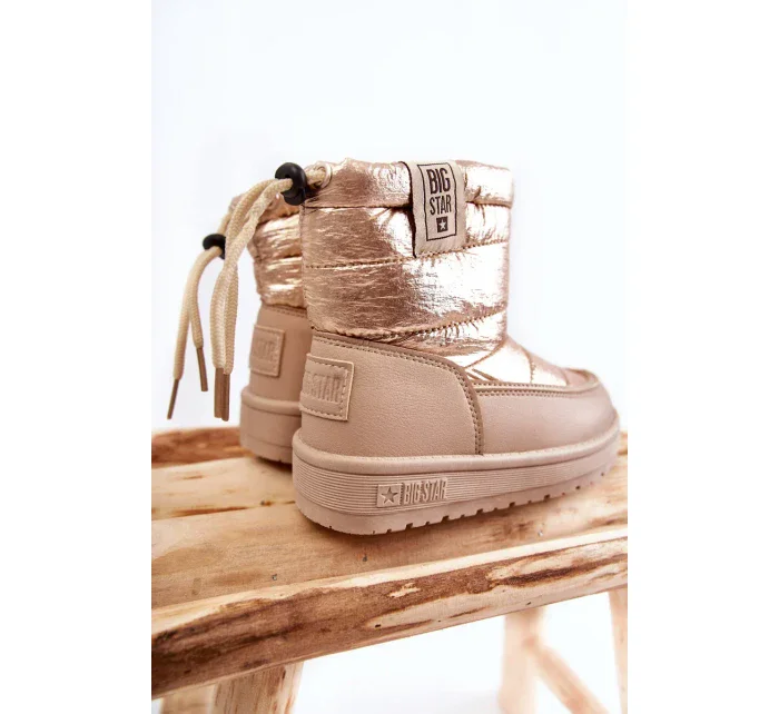 Dětské sněhule Big Star KK374221 Béžová a zlatá