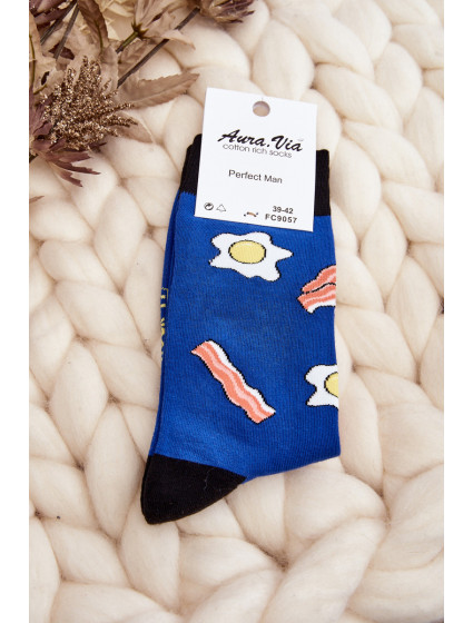 Pánské ponožky s vaječně modrými vzory