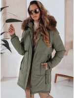 Dámská zimní bunda parka s kapucí zelená Dstreet model 21991264 - FashionStreet