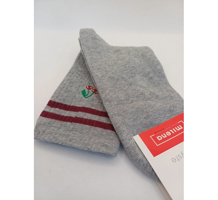 Milena ponožky 0200-237 Třešně a pruhy 37-41