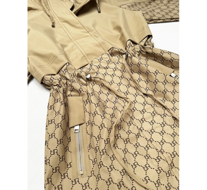 Kurtka damska ze ściągaczem w talii Goodlookin piaskowa (KK60414-2#)