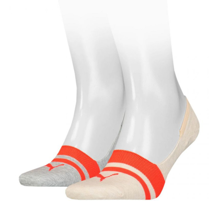 Unisex ponožky Heritage Footie 2Pack 907976 05 bílo-oranžová - Puma