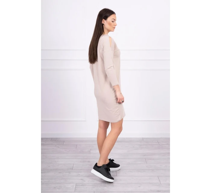 Šaty s potiskem Honey girl béžové