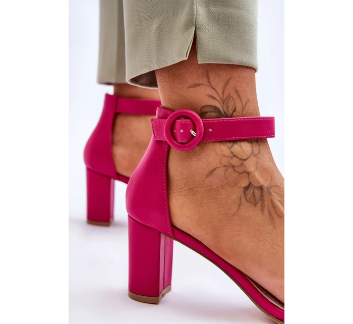 Dámské Sandály Na Podpatku Fuchsie model 21618211 - EVENTO Dámské Sandály Na Podpatku Fuchsie model 21618211 - EVENTO