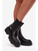 Zateplené kotníkové boty na zip Černé model 21708977 - Boto