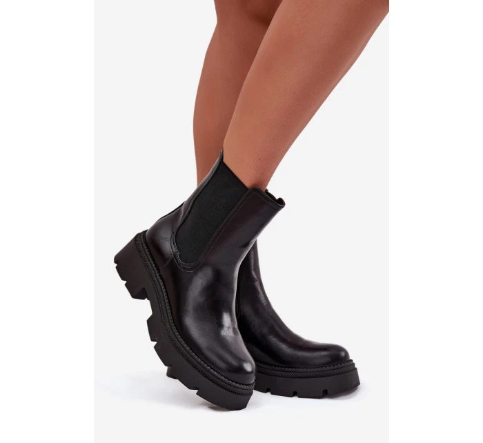 Zateplené kotníkové boty na zip Černé model 21708977 - Boto