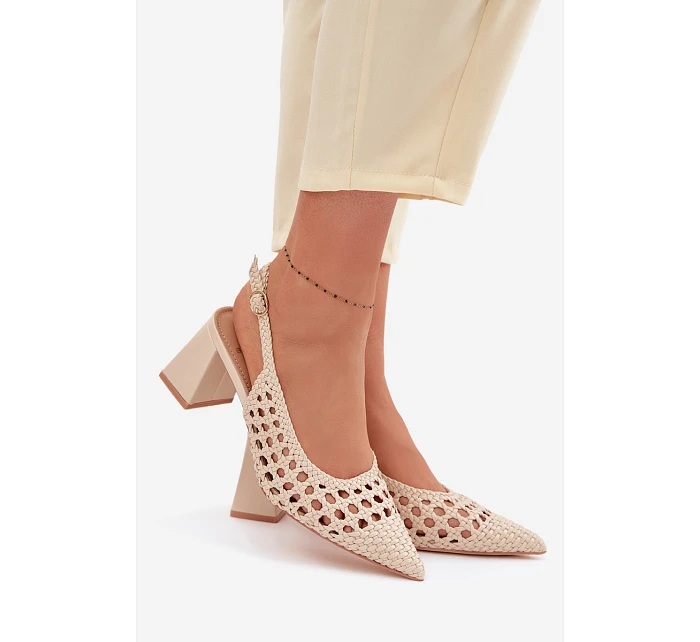 Dámské kožené sandály na podpatku Kedira