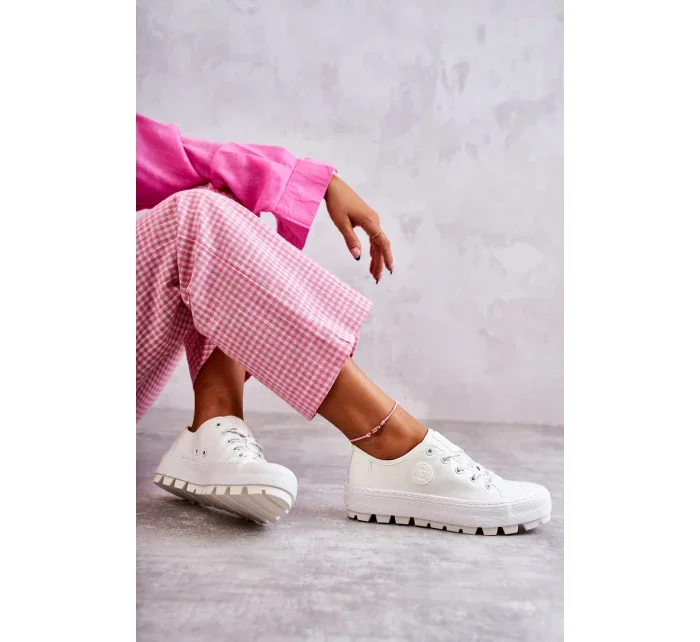 Módní lakované tenisky Big Star KK274045 Bílá Módní lakované tenisky Big Star KK274045 Bílá