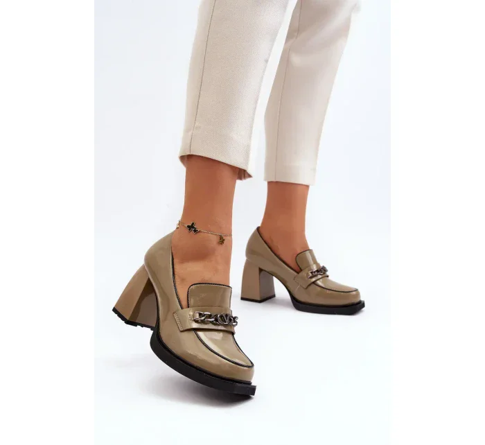 Lodičky na masivních podpatcích, zelené Terimene Lodičky na masivních podpatcích, zelené Terimene