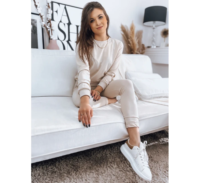 MILIAN dámská tepláková souprava světle béžová FashionStreet AY0819