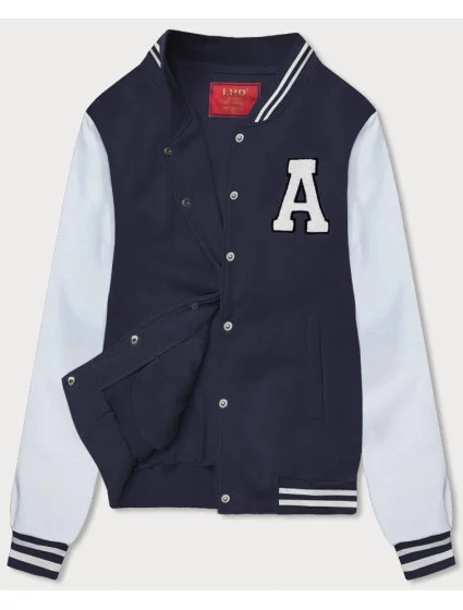 Tmavě modrá dámská mikina typu "college" (AMG-57) Tmavě modrá dámská mikina typu "college" (AMG-57)