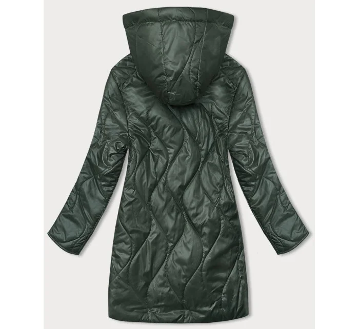 Tmavě zelená dámská bunda s odepínací kapucí model 18851537 - S'WEST Tmavě zelená dámská bunda s odepínací kapucí model 18851537 - S'WEST