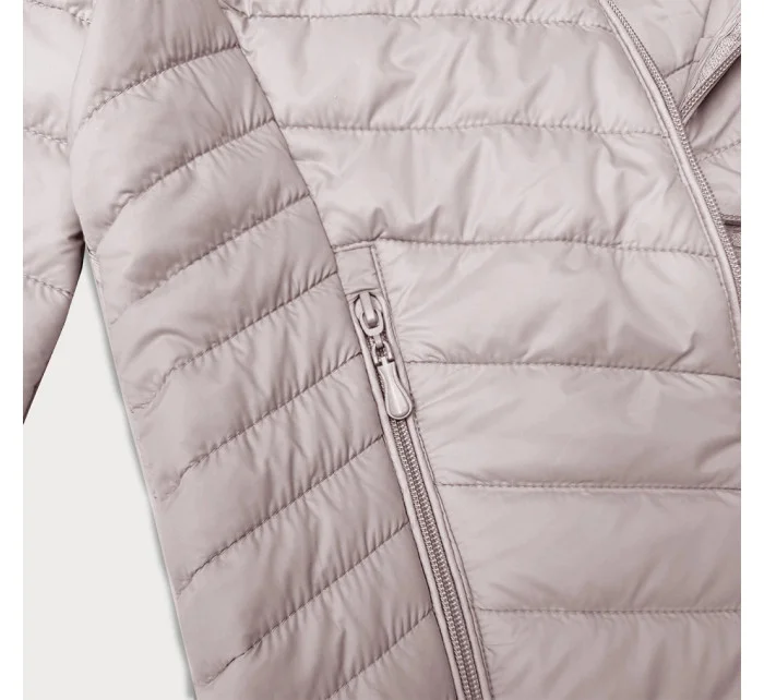 Lehká dámská bunda ve špinavě růžové barvě s odepínací kapucí model 21063718 - J.STYLE