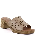 Dámské otevřené béžové žabky na jehlovém podpatku M.Daszynski MR2598-7 Dámské otevřené béžové žabky na jehlovém podpatku M.Daszynski MR2598-7