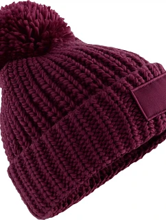 Beechfield B 329 Pletená čepice s bambulí "Toasty Patch" 53.0329 burgundy