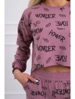 Sada s nápisy tmavě růžová Sada s nápisy tmavě růžová