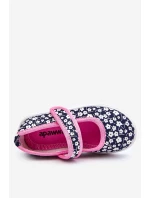Dětské balerínky na suchý zip v potisku námořnické modré a růžové Selah Dětské balerínky na suchý zip v potisku námořnické modré a růžové Selah