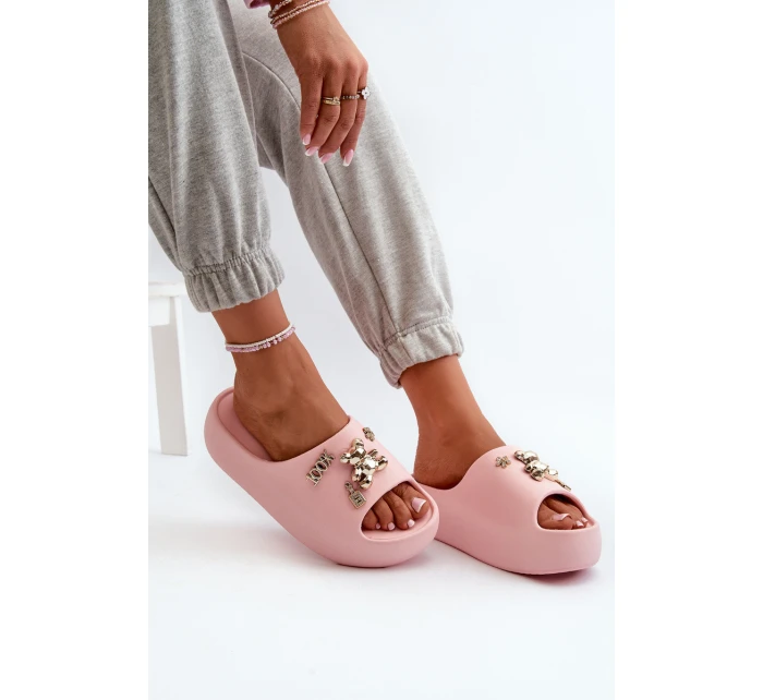 Dámské lehké pěnové žabky s ozdobami růžové Orchia Dámské lehké pěnové žabky s ozdobami růžové Orchia