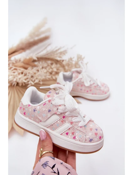Lesklé Dětské Sportovní Boty Růžové model 21700878 - Boto