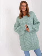 Sweter AT SW  mietowy model 18895582 - FPrice
