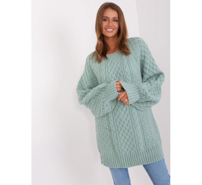Sweter AT SW  mietowy model 18895582 - FPrice