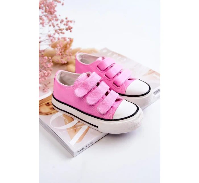 Dětské tenisky na suchý zip růžove Bernie