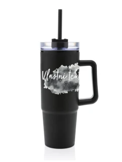 Personalizovaná cestovní termoska s průhledným víčkem - Akvarelový otisk