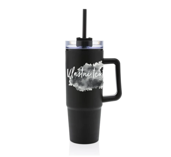 Personalizovaná cestovní termoska s průhledným víčkem - Akvarelový otisk