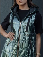 Dámská prošívaná vesta PIXIECODE tmavě zelená FashionStreet TY4445 Dámská prošívaná vesta PIXIECODE tmavě zelená FashionStreet TY4445