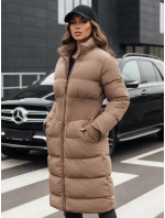 Dámská zimní dlouhá prošívaná bunda FABWARM béžová FashionStreet TY4621