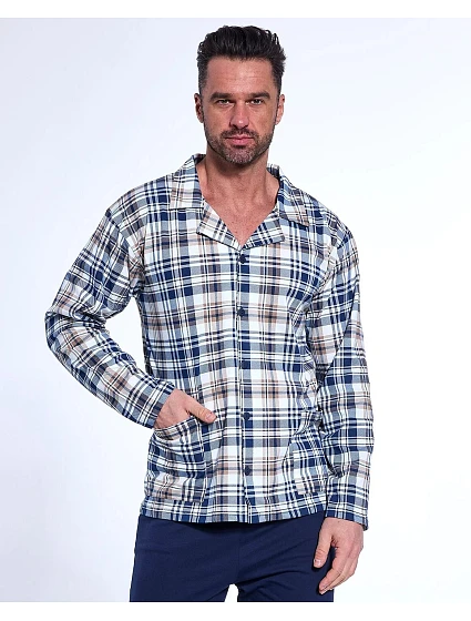 Pyžamo model 21044480 délka/r 3XL5XL na zip - Cornette Pyžamo model 21044480 délka/r 3XL5XL na zip - Cornette