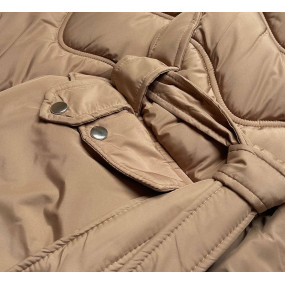 Rozšířená béžová dámská bunda (AG2-J81)