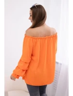 Španělská halenka s ozdobnými rukávy pomeranč