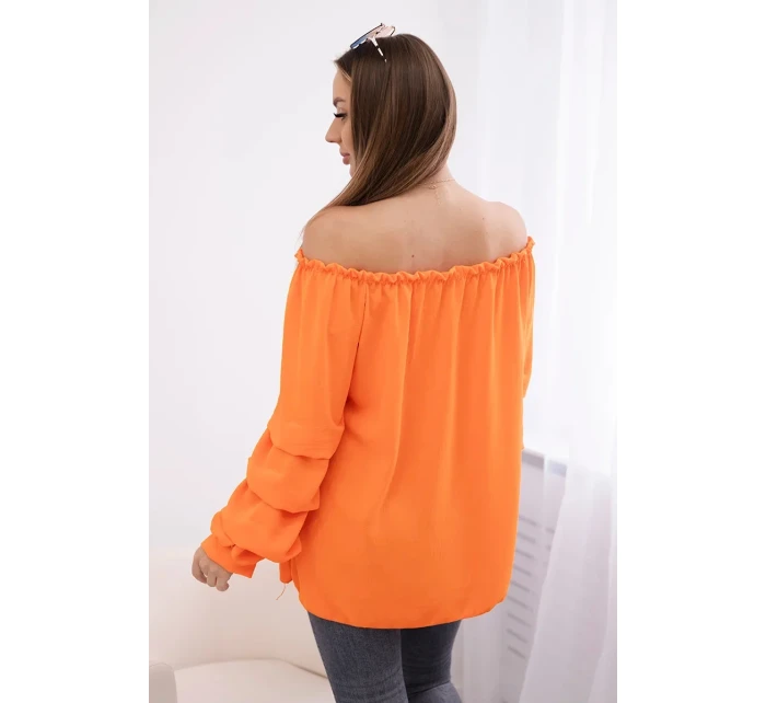 Španělská halenka s ozdobnými rukávy pomeranč