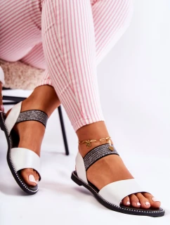 Klasický kožené sandály s cvočky Stříbrná model 21584432 - S.Barski