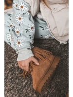 Ocieplane Botky Sněžáky Dětské s Ozdobnými Frédzlami Camel Nimia